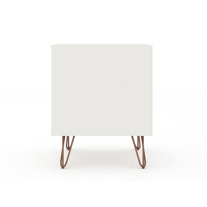 Manhattan Comfort Rockefeller 1-Drawer Engineered Wood Nightstand in White