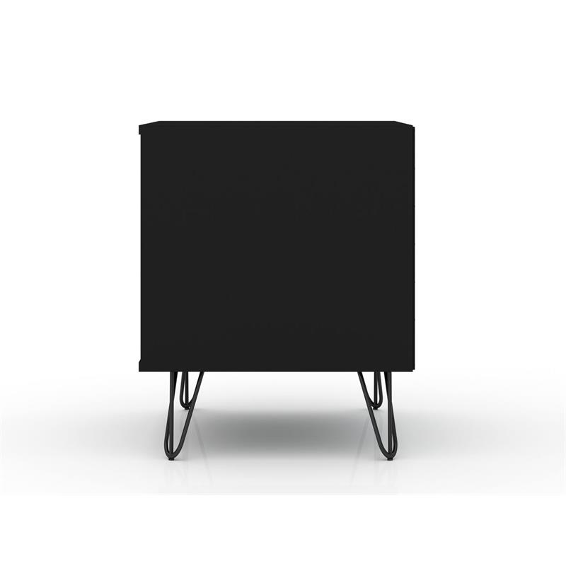 Manhattan Comfort Rockefeller 1-Drawer Wood Nightstand in Black