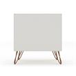 Manhattan Comfort Rockefeller 1-Drawer Wood Nightstand in Off White & Natural