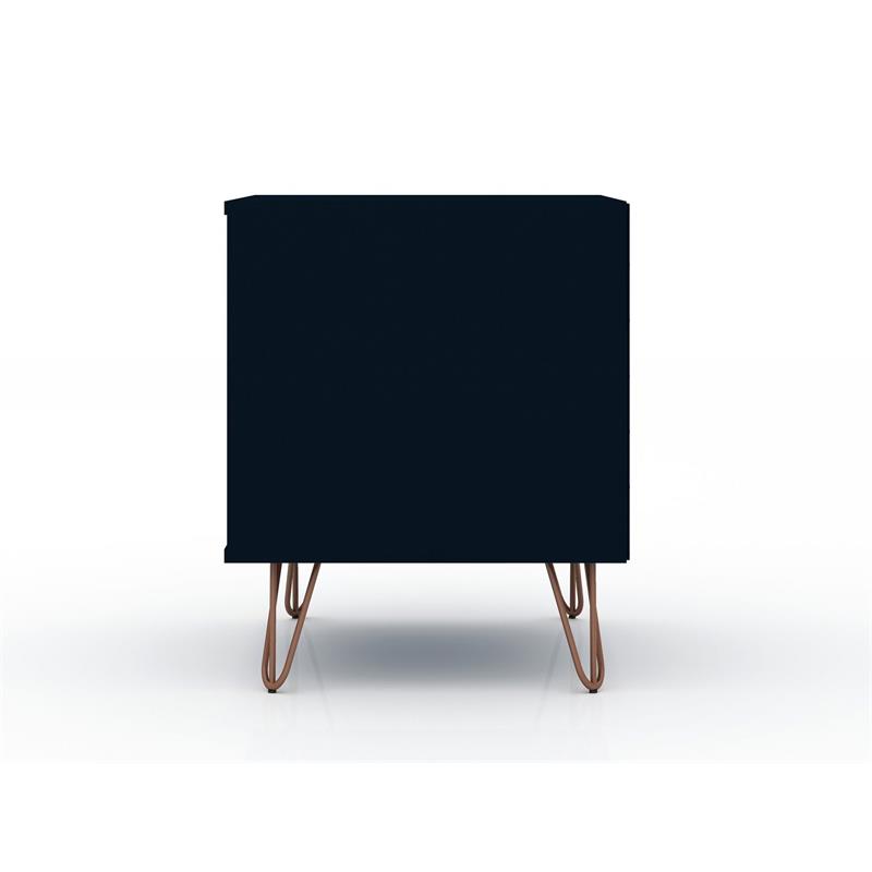Manhattan Comfort Rockefeller Engineered Wood Nightstand in Midnight Blue