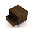 Manhattan Comfort Rockefeller 1-Drawer Engineered Wood Nightstand in Brown