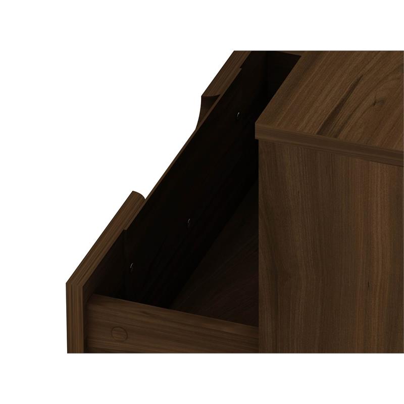 Manhattan Comfort Rockefeller 1-Drawer Engineered Wood Nightstand in Brown