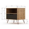 Manhattan Comfort Rockefeller 1-Drawer Wood Nightstand in Natural & Gray