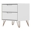 Manhattan Comfort Rockefeller 2-Drawer Engineered Wood Nightstand in White