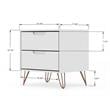 Manhattan Comfort Rockefeller 2-Drawer Engineered Wood Nightstand in White