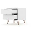 Manhattan Comfort Rockefeller 2-Drawer Engineered Wood Nightstand in White