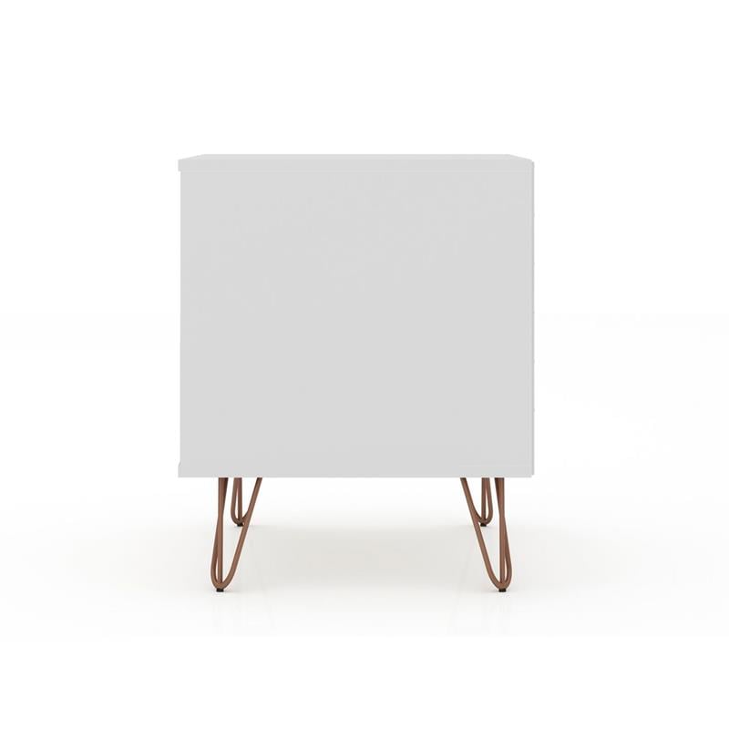 Manhattan Comfort Rockefeller 2-Drawer Engineered Wood Nightstand in White