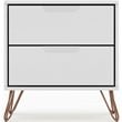 Manhattan Comfort Rockefeller 2-Drawer Engineered Wood Nightstand in White