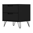 Manhattan Comfort Rockefeller 2-Drawer Engineered Wood Nightstand in Black