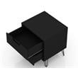 Manhattan Comfort Rockefeller 2-Drawer Engineered Wood Nightstand in Black