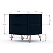 Manhattan Comfort Rockefeller 2-Drawer Wood Nightstand in Midnight Blue