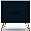 Manhattan Comfort Rockefeller 2-Drawer Wood Nightstand in Midnight Blue