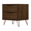 Manhattan Comfort Rockefeller 2-Drawer Wood Nightstand in Brown