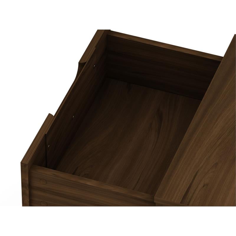 Manhattan Comfort Rockefeller 2-Drawer Wood Nightstand in Brown