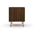 Manhattan Comfort Rockefeller 2-Drawer Wood Nightstand in Brown