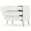 Manhattan Comfort Rockefeller 3-Drawer Wood Dresser in White