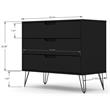 Manhattan Comfort Rockefeller 3-Drawer Wood Dresser in Black