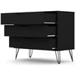 Manhattan Comfort Rockefeller 3-Drawer Wood Dresser in Black
