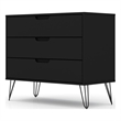 Manhattan Comfort Rockefeller 3-Drawer Wood Dresser in Black