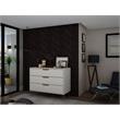 Manhattan Comfort Rockefeller 3-Drawer Wood Dresser in Off White/Natural