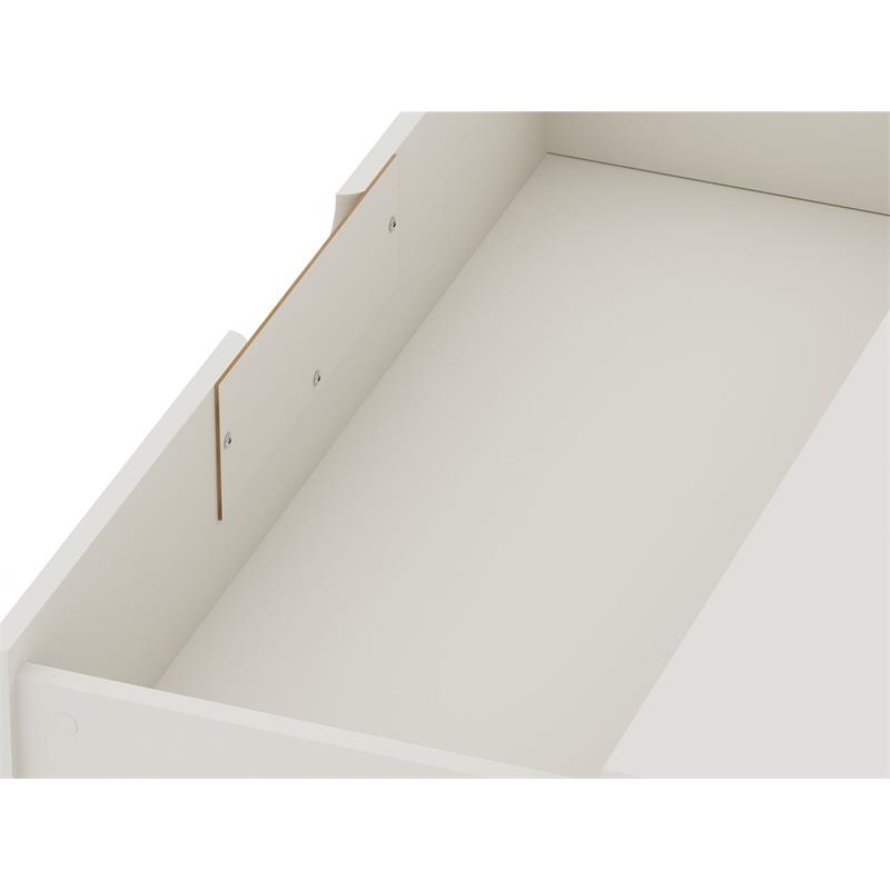 Manhattan Comfort Rockefeller 3-Drawer Wood Dresser in Off White/Natural