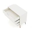 Manhattan Comfort Rockefeller 3-Drawer Wood Dresser in Off White