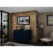 Manhattan Comfort Rockefeller 3-Drawer Wood Dresser in Midnight Blue