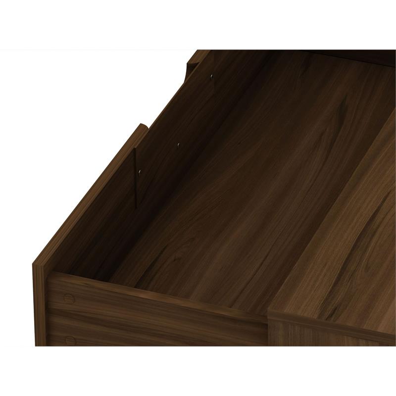 Manhattan Comfort Rockefeller 3-Drawer Wood Dresser in Brown