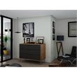 Manhattan Comfort Rockefeller 3-Drawer Wood Dresser in Textured Gray