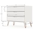 Manhattan Comfort Rockefeller Wood Dresser and Nightstand in White