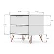 Manhattan Comfort Rockefeller Wood Dresser and Nightstand in White