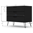 Manhattan Comfort Rockefeller Wood Dresser and Nightstand in Black