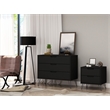 Manhattan Comfort Rockefeller Wood Dresser and Nightstand in Black