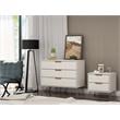 Manhattan Comfort Rockefeller Wood Dresser and Nightstand in Off White/Natural