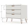 Manhattan Comfort Rockefeller Wood Dresser and Nightstand in Off White/Natural