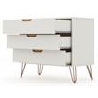 Manhattan Comfort Rockefeller Wood Dresser and Nightstand in Off White/Natural