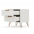 Manhattan Comfort Rockefeller Wood Dresser and Nightstand in Off White/Natural