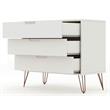 Manhattan Comfort Rockefeller Wood Dresser and Nightstand in Off White