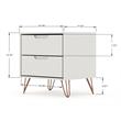 Manhattan Comfort Rockefeller Wood Dresser and Nightstand in Off White