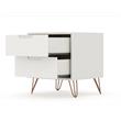 Manhattan Comfort Rockefeller Wood Dresser and Nightstand in Off White