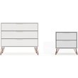 Manhattan Comfort Rockefeller Wood Dresser and Nightstand in Off White
