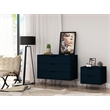 Manhattan Comfort Rockefeller Wood Dresser and Nightstand in Midnight Blue