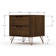 Manhattan Comfort Rockefeller Wood Dresser and Nightstand in Brown
