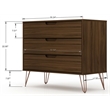 Manhattan Comfort Rockefeller Wood Dresser and Nightstand in Brown