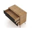 Manhattan Comfort Rockefeller Wood Dresser and Nightstand in Natural/Gray