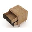 Manhattan Comfort Rockefeller Wood Dresser and Nightstand in Natural/Gray