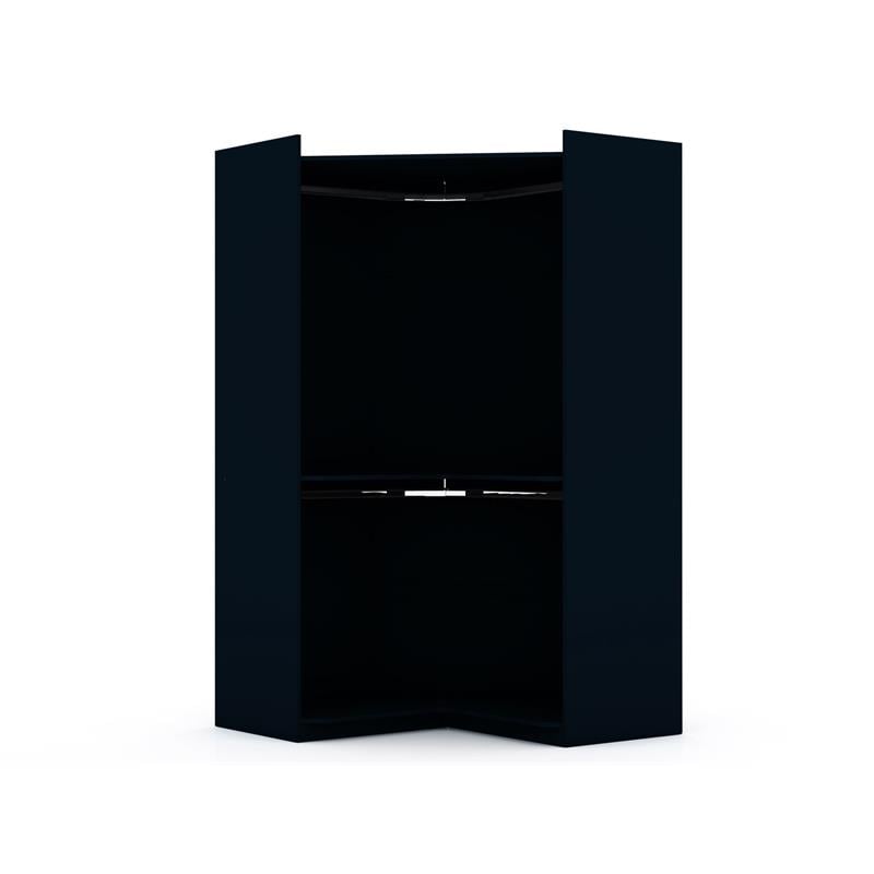 Manhattan Comfort Mulberry Wood Corner Wardrobe Closet in Blue