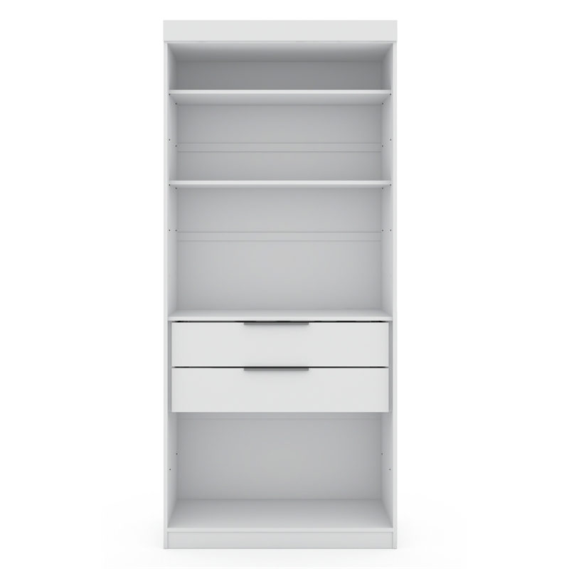 Manhattan Comfort Mulberry Wood Open Sectional Closet in White