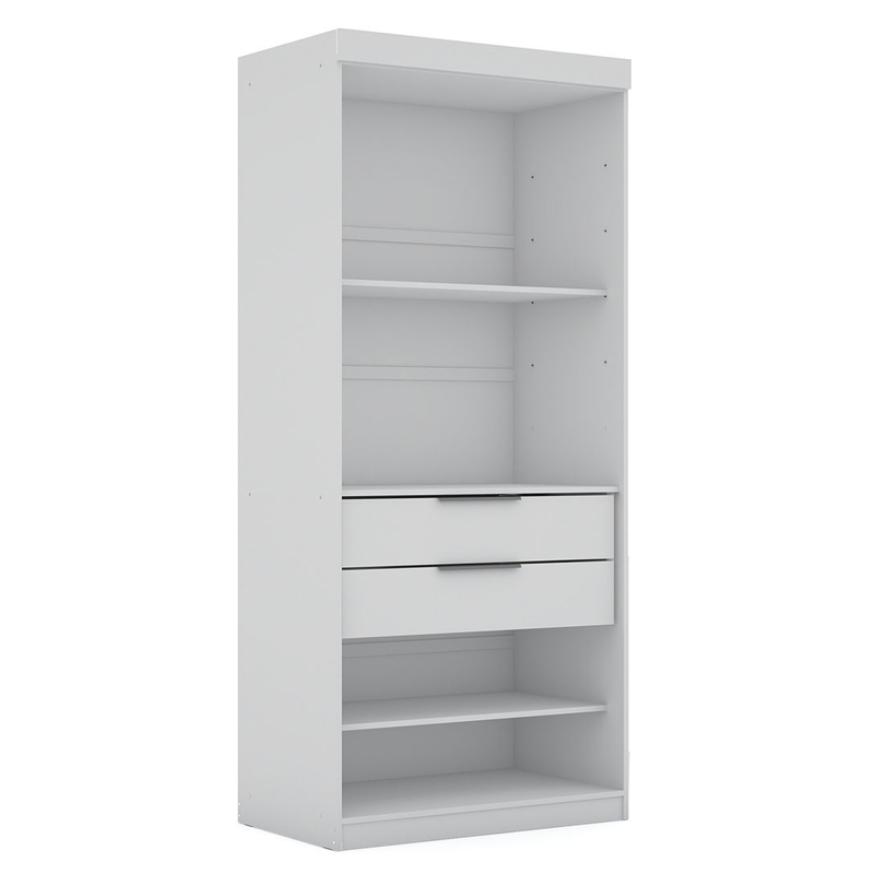 Manhattan Comfort Mulberry Wood Open Sectional Closet in White