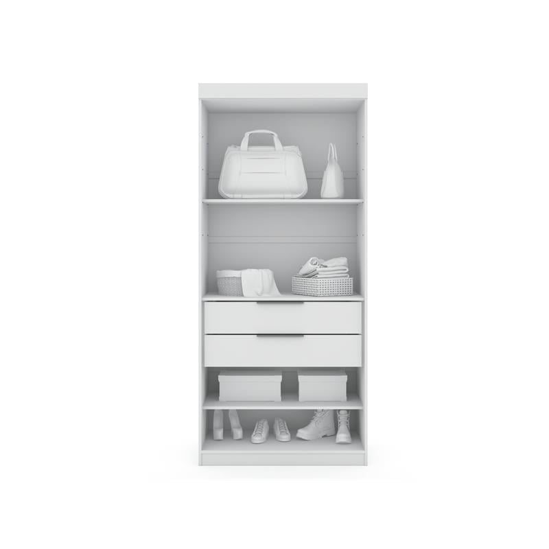 Manhattan Comfort Mulberry Wood Open Sectional Closet in White